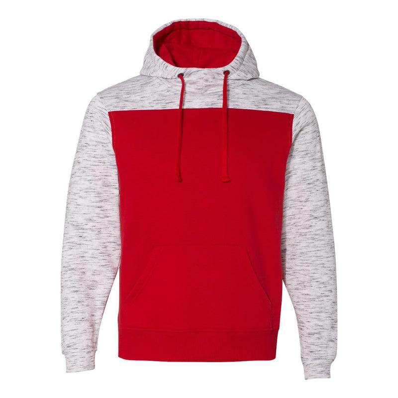 J. America Mélange Fleece Colorblocked Hooded Sweatshirt