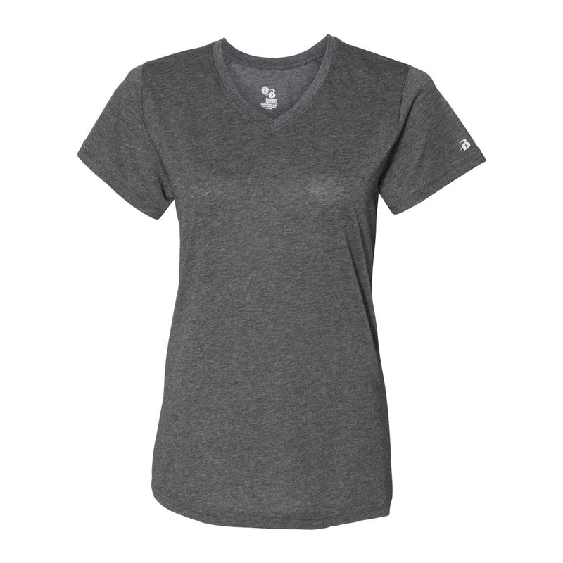 Badger Women’s Triblend Performance V-Neck Short Sleeve T-Shirt