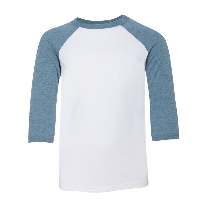 BELLA + CANVAS Youth Three-Quarter Sleeve Baseball Tee