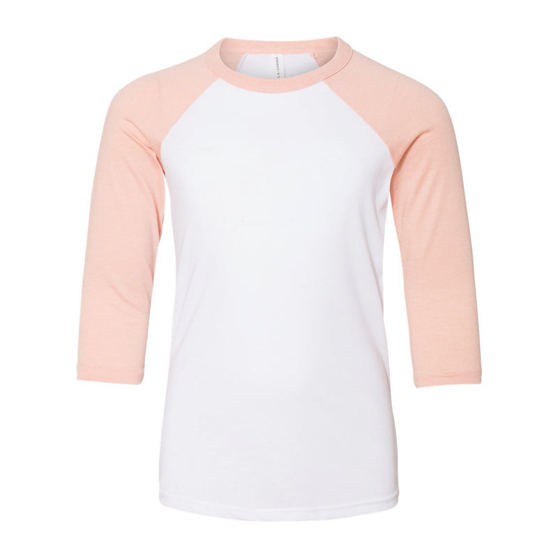 BELLA + CANVAS Youth Three-Quarter Sleeve Baseball Tee