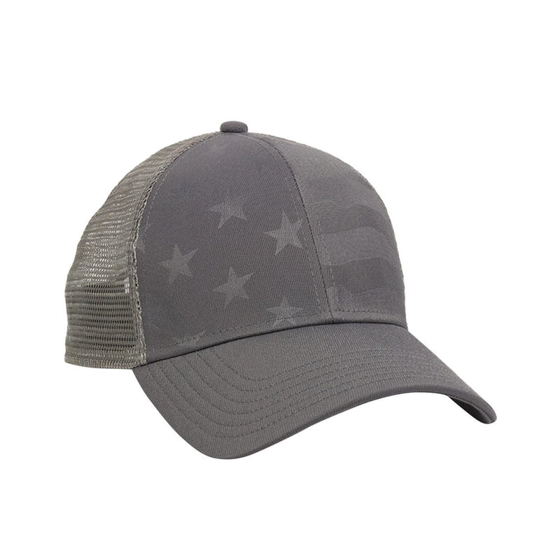 Outdoor Cap Debossed Stars and Stripes Mesh-Back Cap