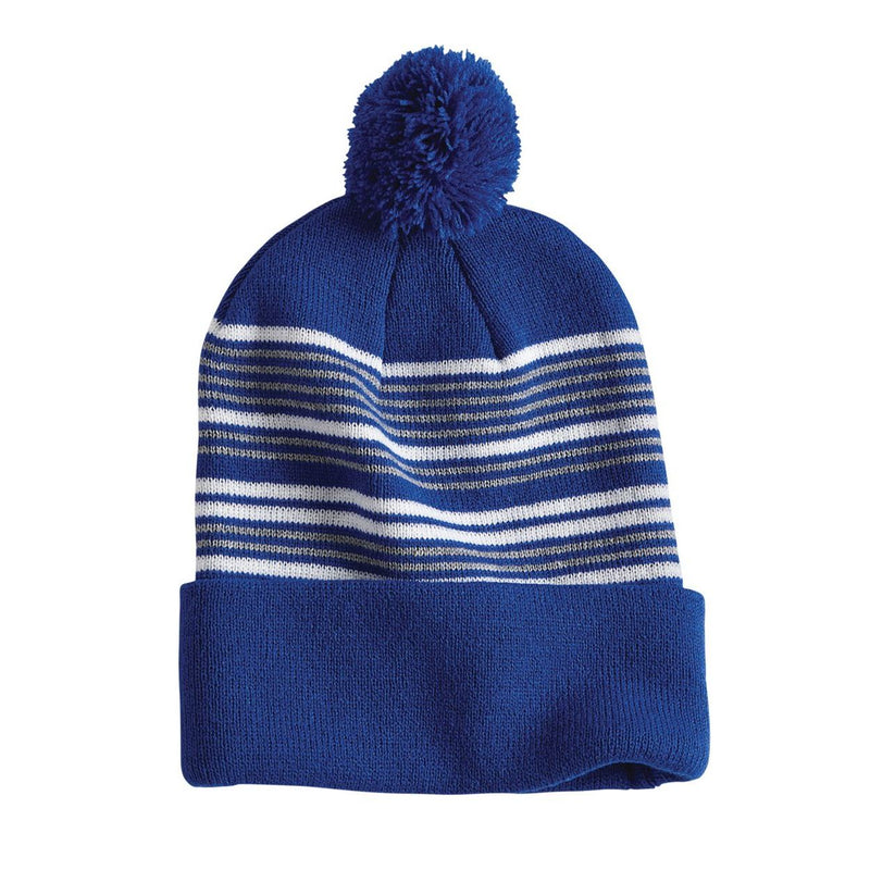 Sportsman 12" Striped Pom-Pom Knit Beanie