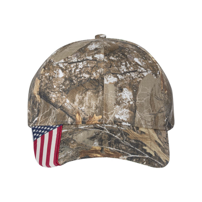 Outdoor Cap Camo Cap with Flag Visor