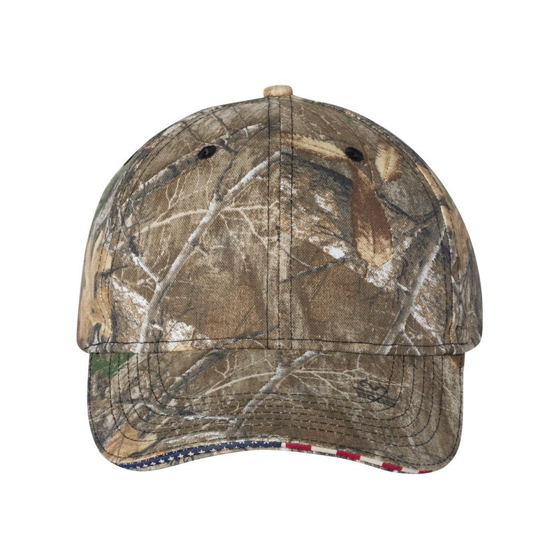 Outdoor Cap Camo Cap with Flag Sandwich Visor