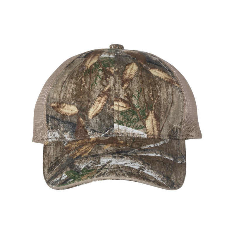 Outdoor Cap Washed Brushed Mesh-Back Camo Cap