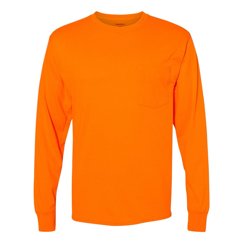 Hanes Workwear Long Sleeve Pocket T-Shirt