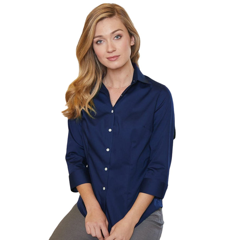 Van Heusen Women's Three-Quarter Sleeve Baby Twill Shirt