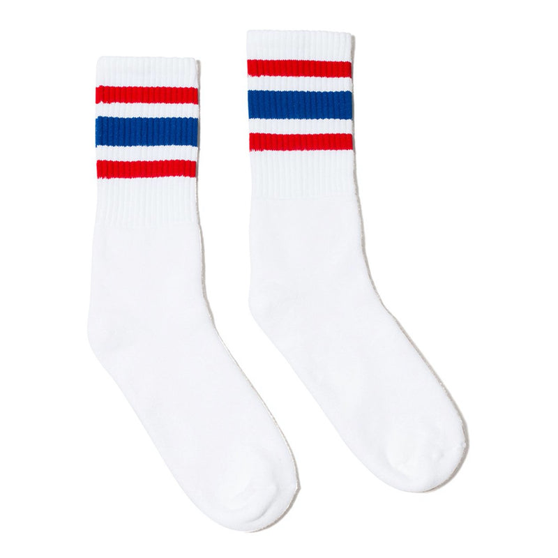 SOCCO USA-Made Striped Crew Socks