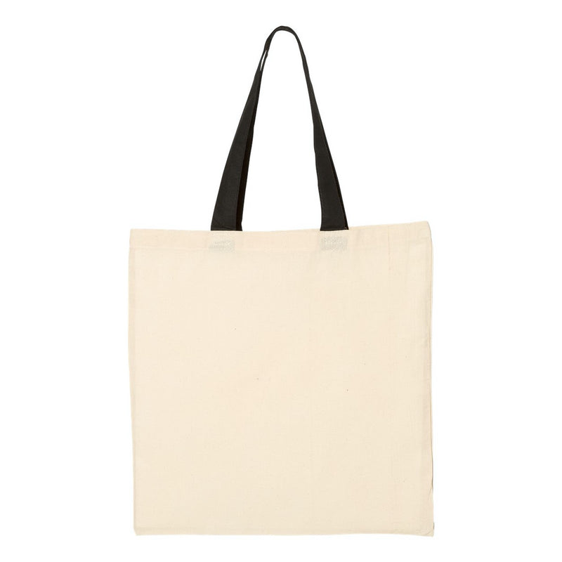 Q-Tees Economical Tote with Contrast-Color Handles