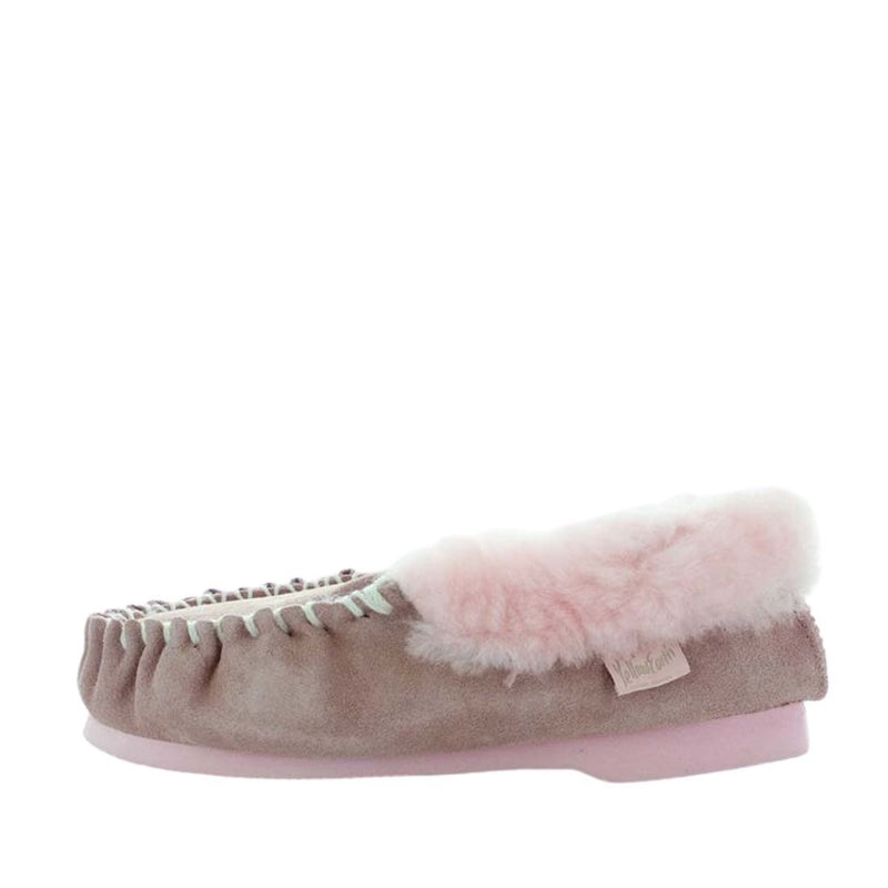 Yellow Earth  Pink Moccasin Slippers