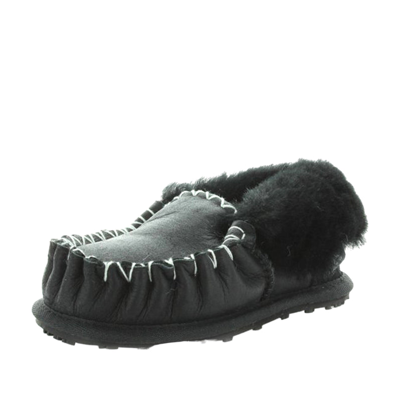 Yellow Earth  Black Moccasin Kids Slippers